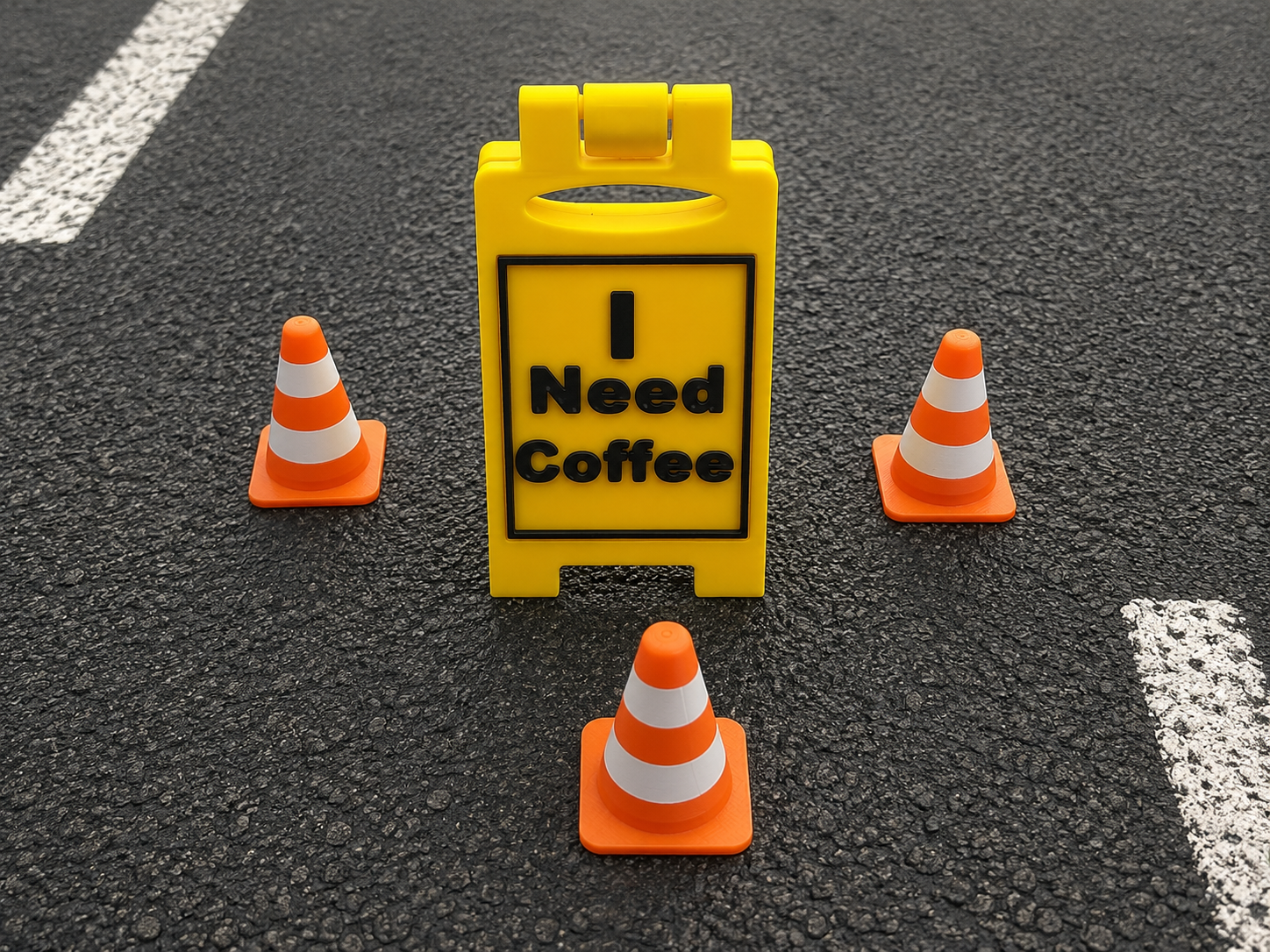 I Need Coffee 3d Sign (With 3 x Cones Included)